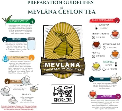 Mevlâna Pure Ceylon Black Tea – Luxurious Hand-Picked Blend, Premium Loose Leaf, 2lb (908g) – Strong, Full-Bodied Flavor, Freshly Packed in Sri Lanka