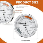 2 in 1 Sauna Thermometer Hygrometer, 70-250°F Heat-Resistant Easy to Read Gauge, 0-100% Humidity Monitor for Infrared Steam Sauna Room, Home Spa(White,Size:/)