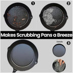 TOPULORS Cast Iron Scrubber 316 Stainless Steel Skillet Cleaner 8"x6" Chainmail Scrubber Scraper Chain Mail Link Scrub for Cast Iron Pre-Seasoned Pans, Griddles, BBQ Grills, and Pot Cookware Cleaning