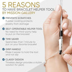 Bracelet Helper Tool - Fastener Helper Tool for Bracelet, Necklace, Jewelry, Watch - Clip, Clasp Helper - Easy to Put on Yourself, Portable, Made of Metal, Silver