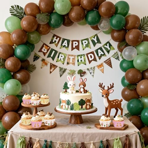 Woodland Animals Cupcake Liners, 300PCS Rabbit Fox Deer Jungle Safari Animal Muffin Liners Paper Baking Cup Cupcake Wrapper for Woodland Baby Shower Birthday Gender Reveal Party Cake Decor