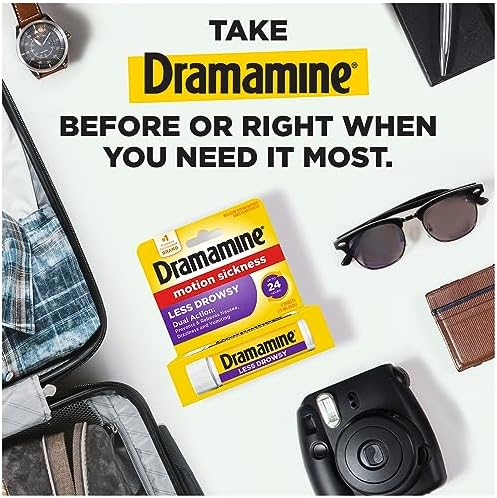 Dramamine All Day Less Drowsy, Motion Sickness Relief, 8 Count, 3 Pack