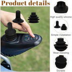 2 Sets Controller Knob and Gaiter for Electric Wheelchair, Universal Silicone Wheelchair Joystick Cover for Mobility Scooters, Joystick Button Cover Electric Wheelchairs Accessories(Black