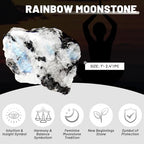 1.1lb Bulk Raw Rainbow Moonstone Rough Crystal-Natural Rainbow Moonstone Raw Stones Crystal for Tumbling, Cabbing, Fountain Rocks, Decoration,Polishing, Wire Wrapping, Wicca & Reiki Crystal Healing