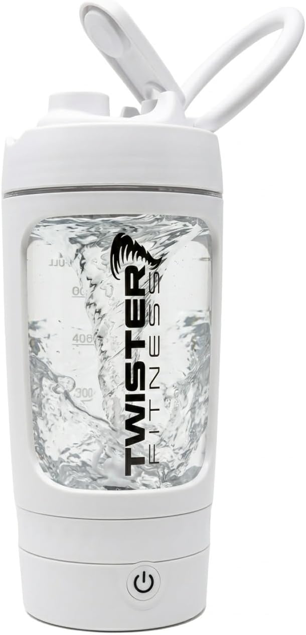PULSE Electric Shaker Bottle for Protein Shakes – USB Rechargeable Mixer Cup, BPA-Free Tritan, for Meal Replacements & Fitness Drinks (White, 21 OZ)