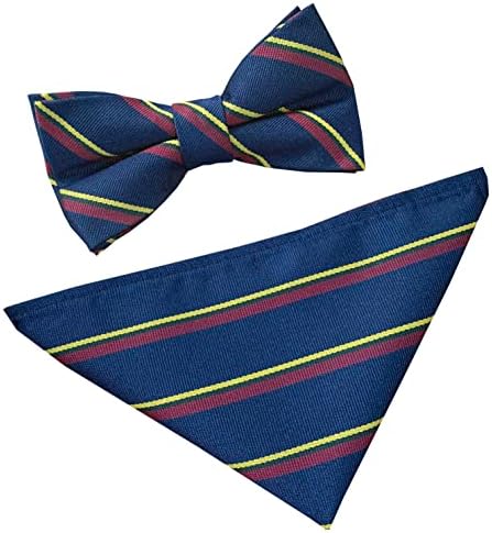 Men's Royal Marines Regimental Bow Tie & Hanky Set, Navy Blue, Burgundy, Green, Gold, One Size