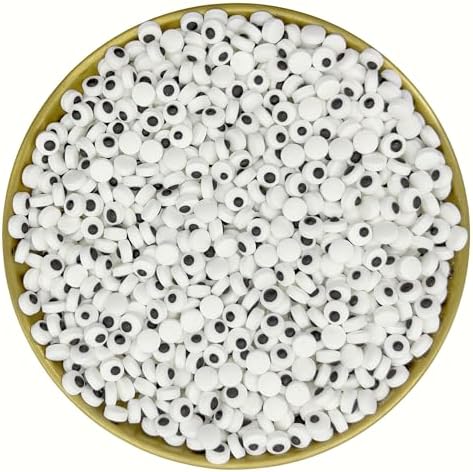 Dynastang 7mm Mini Eyes Sprinkles Halloween Edible Eyes Cake Decoration Cupcake Toppers Cookie Decorating Perfect for Cakes, Cupcakes, Desserts Toppings 3OZ
