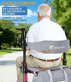 Lightweight Rollator Walker with Seat for Seniors,Foldable Rolling Walker with 4 Wheels and Brakes, All Terrain 360° Front Wheel Mobility Aid with 8” Puncture-Proof Tires, 300 lbs Capacity