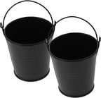 2pcs Reusable Metal Barbecue Grease Bucket Compact Oil Drip Catcher for Outdoor BBQ Easy to Clean Grill Accessory for Camping and Picnics Black