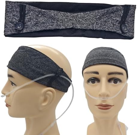 Comfortable Ear Protectors for Oxygen Tubing - Cannula Headband Hairband | Elevate Your Oxygen Experience, Secure Fit to Prevent Ear Soreness (Black with white spots)