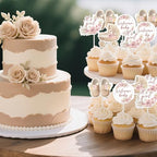 Boho Floral Baby Shower Decorations for Girl 36Pcs Boho Baby Shower Cupcake Toppers Pampas BabyShower Decoration Pink Floral Pampas Grass It's A Girl Cupcake Topper for Pregnancy Celebration