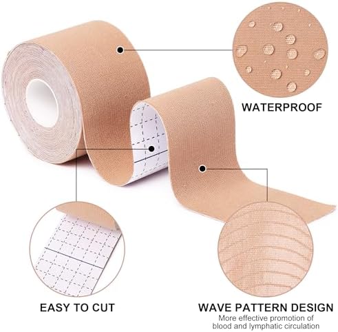 Kinesiology Tape 6 Rolls, Waterproof Kinetic Tape Muscle Tape for Injured Muscle Recovery & Joints Support, 2 Inch x 16.4 Feet Roll (Multicolour)