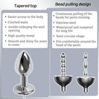 AMAZBEE Electroshock Anal Plugs for Anus Expansion Prostate Massager for Men Stainless Steel Urethral Sounding Rods with Electric Stimulation (A)