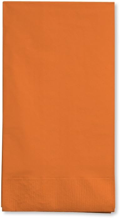 Creative Converting 16-Count Touch of Color 3-Ply Paper Guest Napkins, Sunkissed Orange - 95191