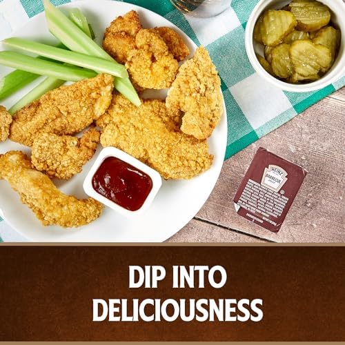Heinz BBQ Sauce Dip Cup Single Serve Packet (1 oz Packets, Pack of 100)