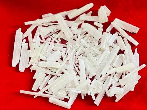 Indian Consigners Natural Crushed Polished Tumbled Gem Stone Chips, Decoration & Healing Crystals (Selenite)