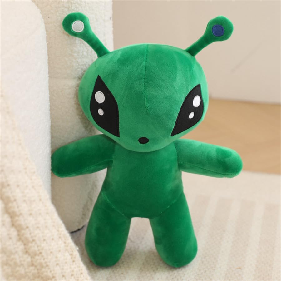 OSOCU 13.5in Adorable Green Alien Plush Toy | Ultra-Soft Stuffed Figure | Great for Home & Room Decoration | Ideal Birthday/Halloween for All Genders | a Must-Have for Sci-Fi Lovers