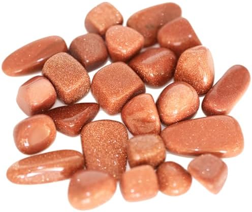 ZenQ 1 lb Gold Sandstone Tumbled Stone Chips Crushed Crystal Quartz Pieces