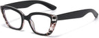 LJCZKA Cat Eye Blue Light Blocking Glasses Women Computer Eyeglasses Anti Eyestrain Anti Glare Cateye Thick Frame Glasses