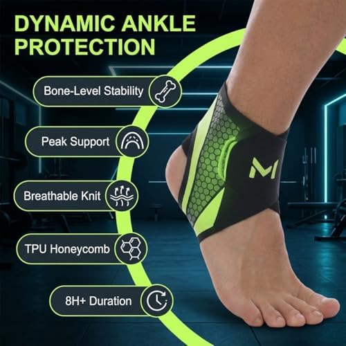 Ankle Brace, 2-Pack Adjustable Lace-Up Support with Breathable Compression Sleeve & Arch Support Stirrup Straps for Basketball, Sports Stability, Men Women Sprain Recovery (Green)