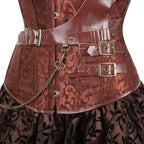 Corset Dress 3 Set Skirt Tutu Set Corsets for Women Steampunk Gothic Punk Leather Bustier Pirate Costume
