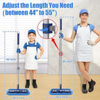 Microfiber Mops for Floor Cleaning - Dust Mop for Hardwood Floors with 55” Adjustable Handle 3 Thickened Washable Pads - Wet Dry Mopping for Pet Hairs Walls Tile Wood Laminate Home Kitchen