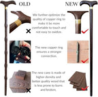 Handmade Wooden Walking Cane for Men Women Stylish Natural Wood Walking Sticks with Wrist Strap and Rubber Tips - 36 Inches