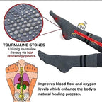 3Pairs Healsox Anti Edema Compression Socks, Tourmaline Acupressure Self-Heating Shaping Socks, Afiz Tourmaline Slimming Health Sock Decrease Swelling (G)