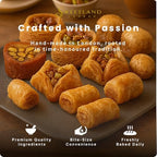 Sweetland London Premium Pistachio Baklava Assortment – Gift Tin | Handmade Lebanese Pastry Sweets | Authentic Middle Eastern Baklava Selection | Perfect for Ramadan, Eid, Easter & Mother’s Day | UK-Made (1.1lb (500g))