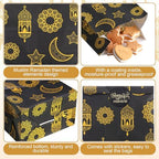 Saypacck 60 Pcs Eid Mubarak Gift Bags with Eid Stickers - Ramadan Party Favors - Black, 9.4 x 5.1 x 3.1 inches
