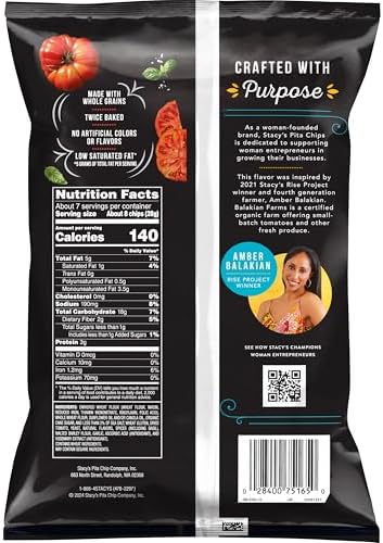 Stacy's Pita Chips, Tomato & Basil, 7.33 Ounce