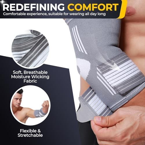 NeoTech Care Elbow Support Brace (Gray, Size M, 1 Unit)