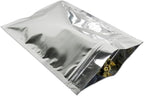 100 Pack Small Resealable Mylar Bags 3.54x5.1 inch Heat Seal Silver Aluminum Foil Bags Zipper Lock Mylar Food Storage Pouch for Coffee Tea Travel Sample Packaging Bags wth Tear Notch Reusable
