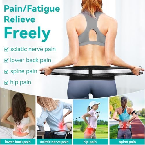 Lightweight Back Brace for Lower Back Pain Under Clothes - Relief from Sciatica, Spinal Stenosis & SI Joint Hip Pain - Breathable & Adjustable Lumbar Support Belt for Work and Exercise for Women & Men XL