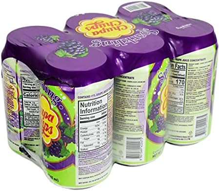 Namyang Chupa Chups Sparkling Soda Flavor 345ml (Grape, 6 Cans)