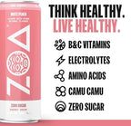 ZOA Zero Sugar Energy Drinks - White Peach | Healthy Energy Formula with Natural Caffeine, Daily Vitamin C, Essential B-Vitamins | Gluten-Free, Keto Friendly | 12 Ounce Cans (Pack Of 12)
