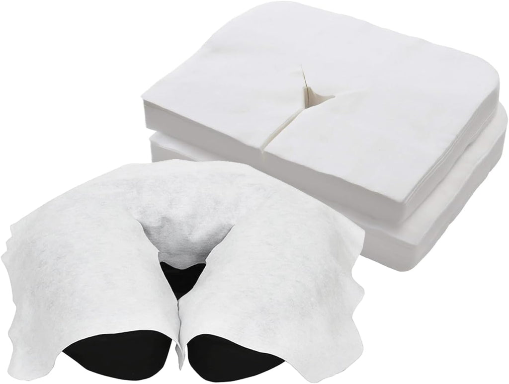 BodyMed Disposable Face Cradle Covers - 1 Pack of 100 Sheets - Medical-Grade, Ultra Soft, Luxurious, Non-Sticking Massage Face Covers/Headrest Covers for Massage Tables & Massage Chairs