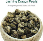 FullChea - Jasmine Pearl Tea - Jasmine Dragon Pearls - Loose Leaf Green Tea - Jasmine Green Tea with Delightful Aroma 4oz / 113g