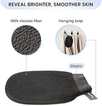 Korean Exfoliating Mitt for Remove Dead Skin. 2 Pack 100% Viscose Kessa Deep Exfoliating Gloves for Body Scrub, Keratosis Pilaris and Self Tanning Removal. Easily Smooth Skin Surface.