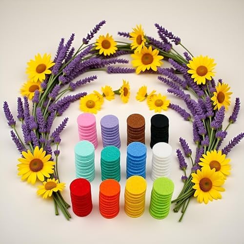 120 Pcs Essential Oil Diffuser Locket Necklace Refill Pads/Aromatherapy Diffuser Necklace Replacement Pads/Thickened/Washable/Highly Absorbent for Aroma Diffuser Pendant Necklace (Mix Color)