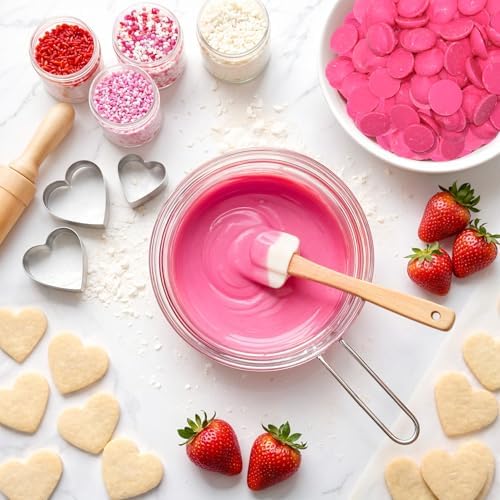 Pink Candy Wafer Chocolate Melts - 12 oz Candy Melting Wafers for Baking, Decorating, Dipping, Drizzling & Desserts