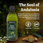 Agrosevilla Cold Pressed Extra Virgin Olive Oil, Spanish EVOO, Non GMO EVOO for Cooking, Dressing & Finishing, 1L
