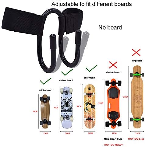 YYST Backpack Attachment Carrier Hanger Rack Hook Holder for Carrying Mini Cruiser, Cruiser Board,Skateboard - Fit Most Backpacks - Easy to Use - No Backpack