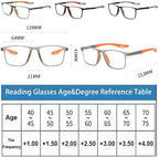 Reading Glasses Men, Sports Ultra-Light Anti-Blue Light Presbyopic Glasses