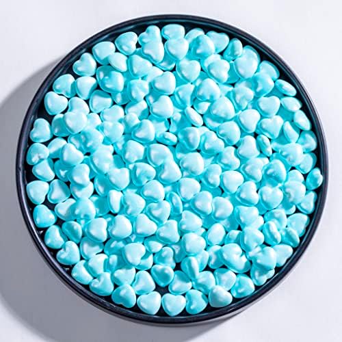 Christmas Blue Sprinkles Heart Cake Sprinkles130g 4.6OZ,Cookie Sprinkles,Sugar Pearl, Edible Candy Pearls for Cake Cupcake Decorationg (Blue)