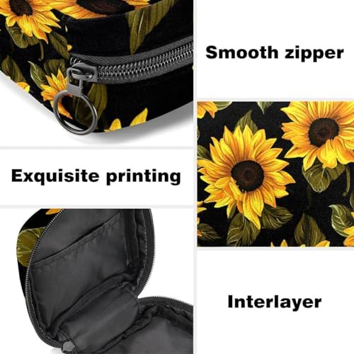 Period Bag,Sanitary Napkin Storage Bag,Art Style Sunflower,Tampon Holder for Purse, U0ul6lunqduy, Vn6t3dfxtyzt