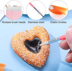 Aster 15Pcs Cake Decorating Brushes, Cake Painting Brushes Kit Food Safe Paint Brushes Fondant Sugar DIY Tools Set Cookie Decorating Supplies Candy Icing Pastry Brush for Baking(Pink)