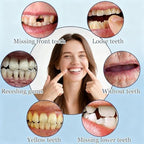 Full Set of Silicone Dentures, Veneers Snap in Teeth, Clip on Moldable Dentaduras Postizas Ajustables Temporary for Women Men