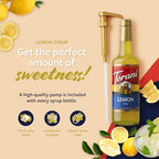 Torani Lemon Syrup for Drinks, Flavoring for Iced Tea, Sodas, and Cocktails, Glass Bottle with Pump Included, 25.4 Fl Oz