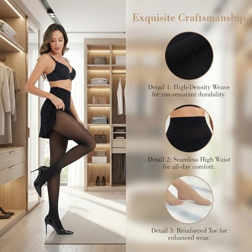 Sheer Tights for Women Shiny Pantyhose Oil Silk High Waist Tights Rip Resistant Tights Stockings